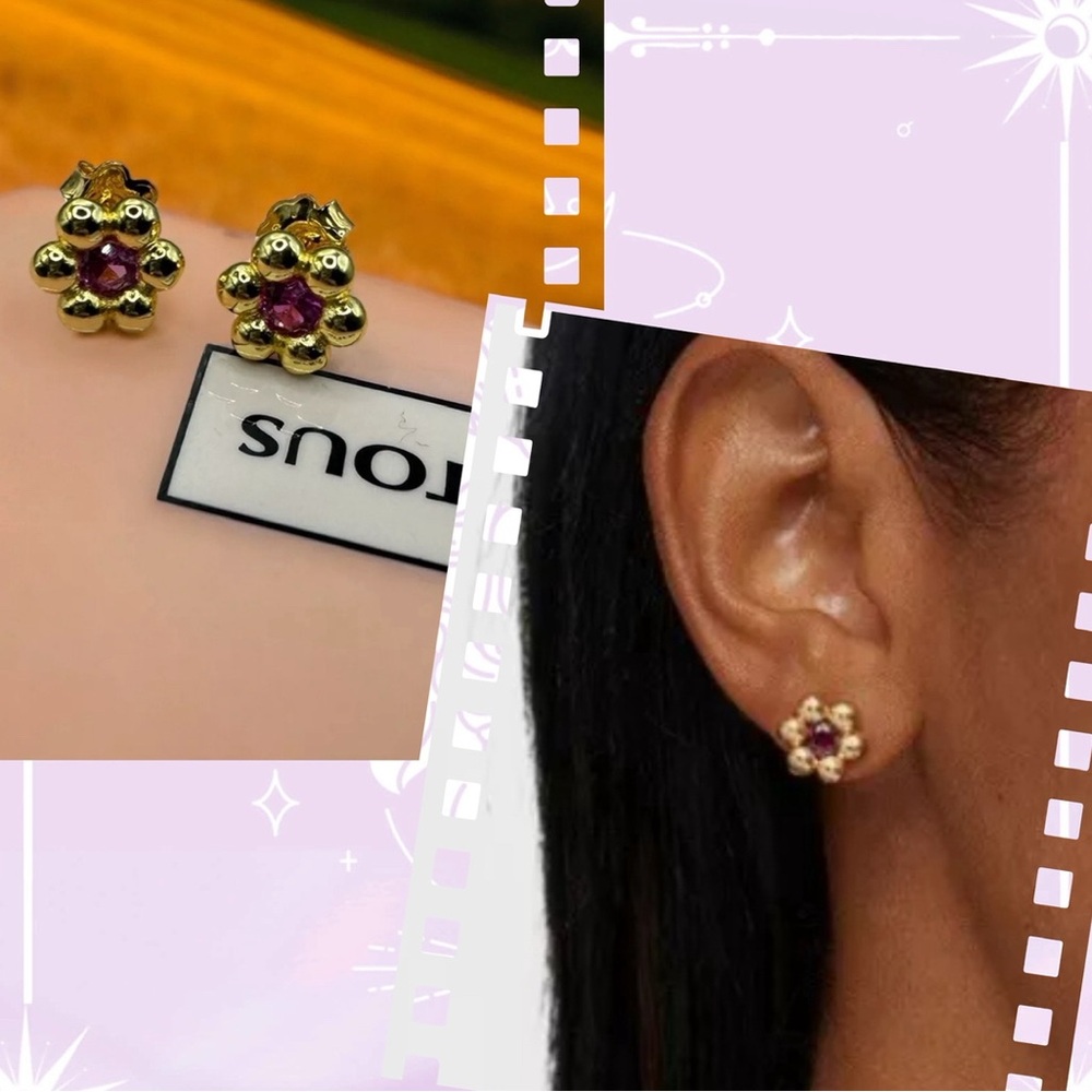 Earrings flower sterling silver 925